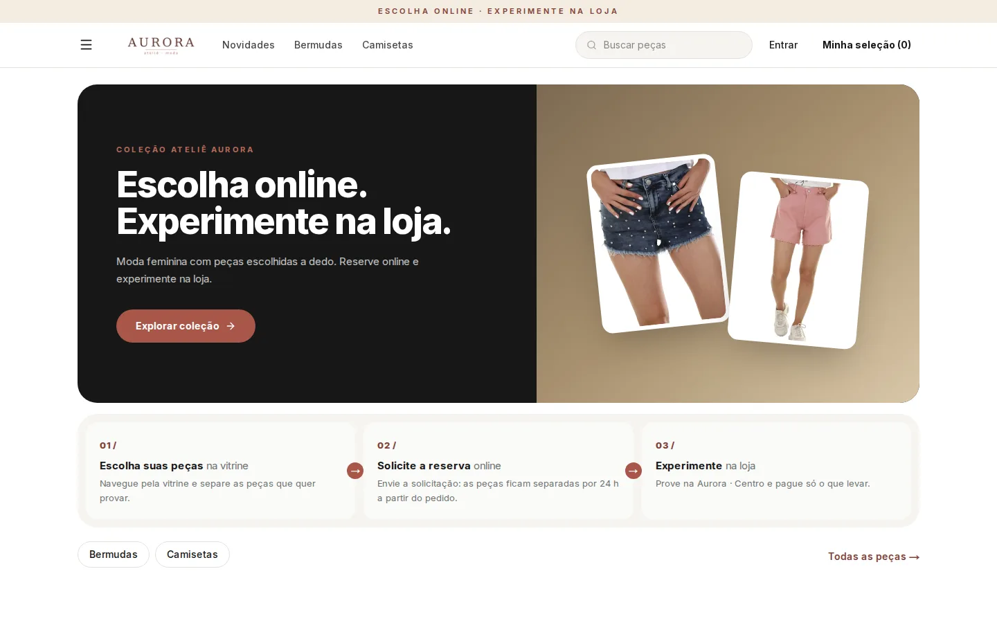 Vitrine online aberta no computador